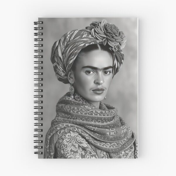 Item preview, Frida Kahlo portrait black and white designed and sold by ArtHouseNiklas.