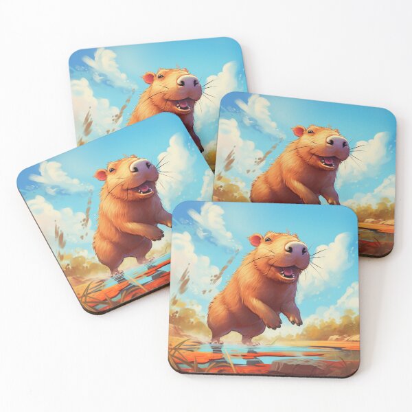 Item preview, Jumping Capybara Cartoon 1 designed and sold by AstroRisq.