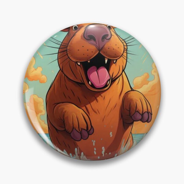 Item preview, Jumping Capybara Cartoon 2 designed and sold by AstroRisq.