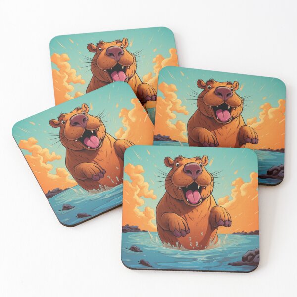 Item preview, Jumping Capybara Cartoon 2 designed and sold by AstroRisq.