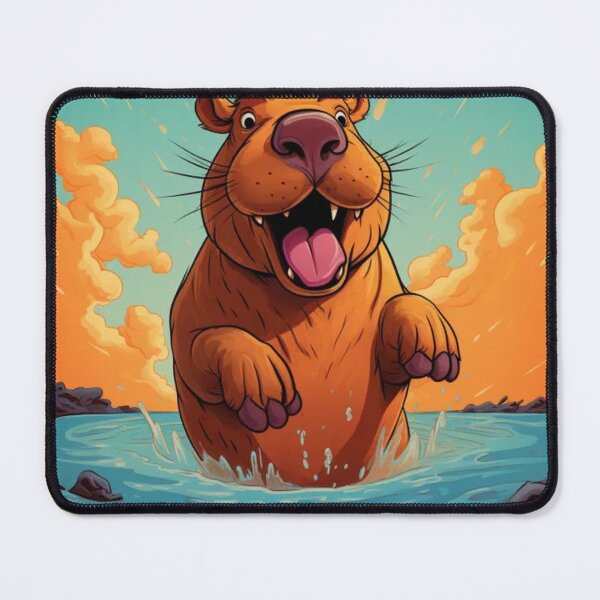Item preview, Jumping Capybara Cartoon 2 designed and sold by AstroRisq.