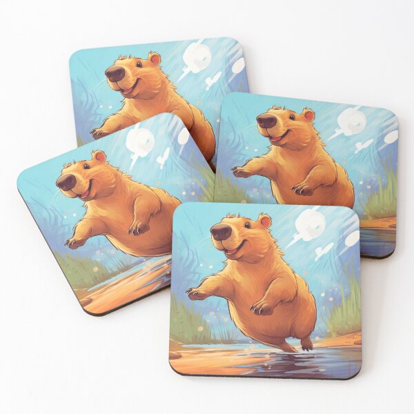 Item preview, Jumping Capybara Cartoon 3 designed and sold by AstroRisq.