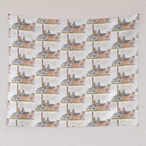 Item preview, Rainy Factory in Longton Stoke-on-Trent - Urban Sketch designed and sold by paleheather.