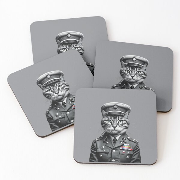 Item preview, patriotic cat in military uniform like veteran designed and sold by BlueGoldArt.
