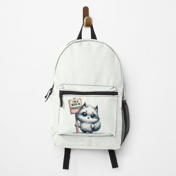 Item preview, "I'm a Work in Progress" - Cute Kitten Illustration designed and sold by RuyaFab.