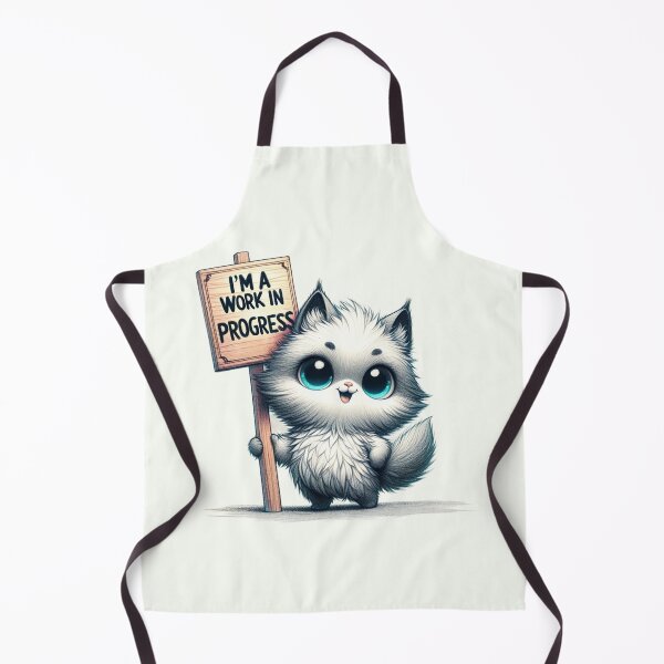 Item preview, "I'm a Work in Progress" - Cute Kitten Illustration designed and sold by RuyaFab.