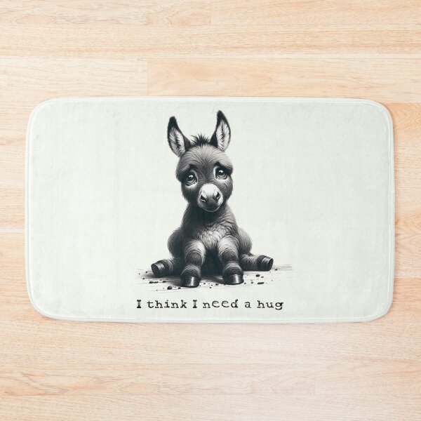 Item preview, "I Think I Need a Hug" - Expressive Donkey Illustration designed and sold by RuyaFab.