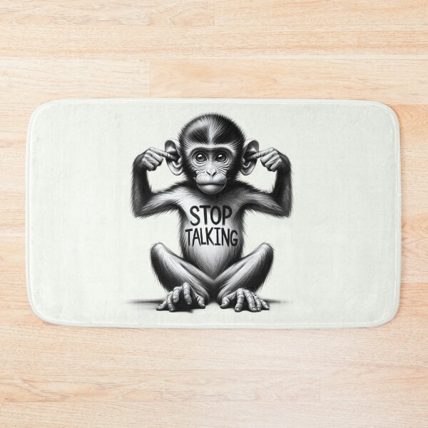 Item preview, "Stop Talking" - Monkey Gesture Illustration designed and sold by RuyaFab.