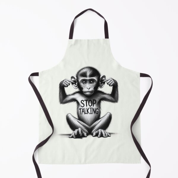 Item preview, "Stop Talking" - Monkey Gesture Illustration designed and sold by RuyaFab.