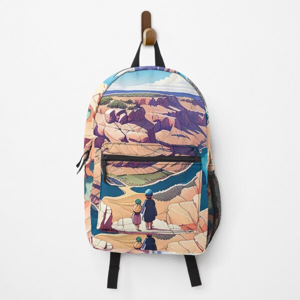 Item preview, Explorers Overlook Breathtaking Canyon Landscape Below” designed and sold by ArtComixHaven.