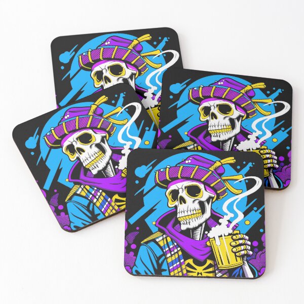 Item preview, skull drinking beer designed and sold by Arextr.