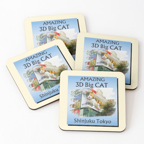 Item preview, " Shinjuku's Cat-tastic Surprise: 3D Feline Invasion! " designed and sold by Wabi-SabiStudio.