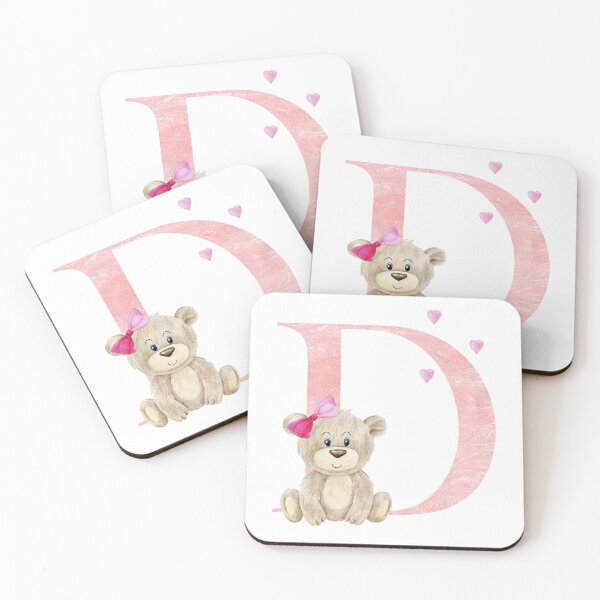 Item preview, Watercolor letter D with teddy bear designed and sold by tapilipa.