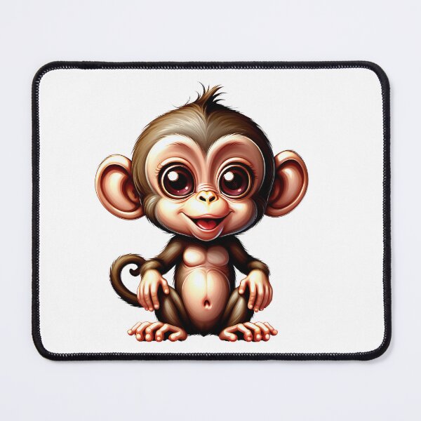 Item preview, Cute baby brown monkey ilustration designed and sold by Inspyralia.