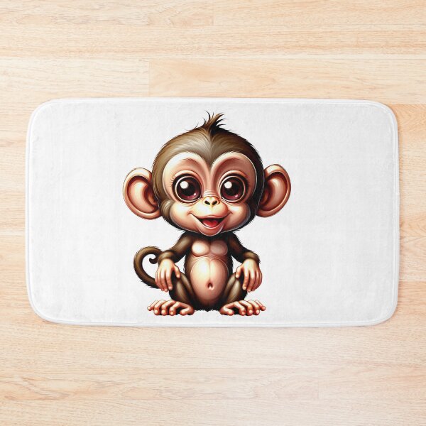 Item preview, Cute baby brown monkey ilustration designed and sold by Inspyralia.