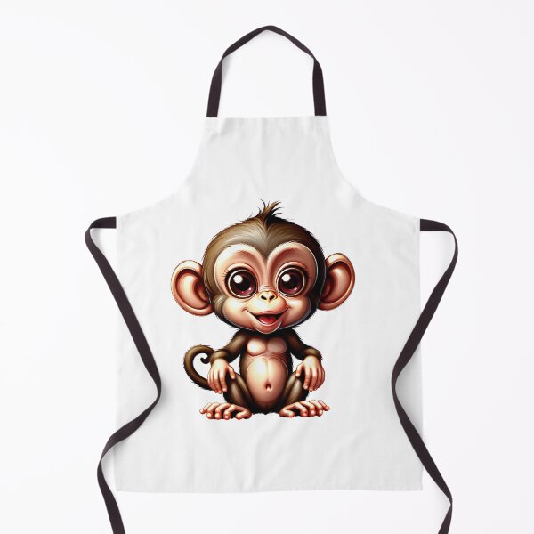 Item preview, Cute baby brown monkey ilustration designed and sold by Inspyralia.