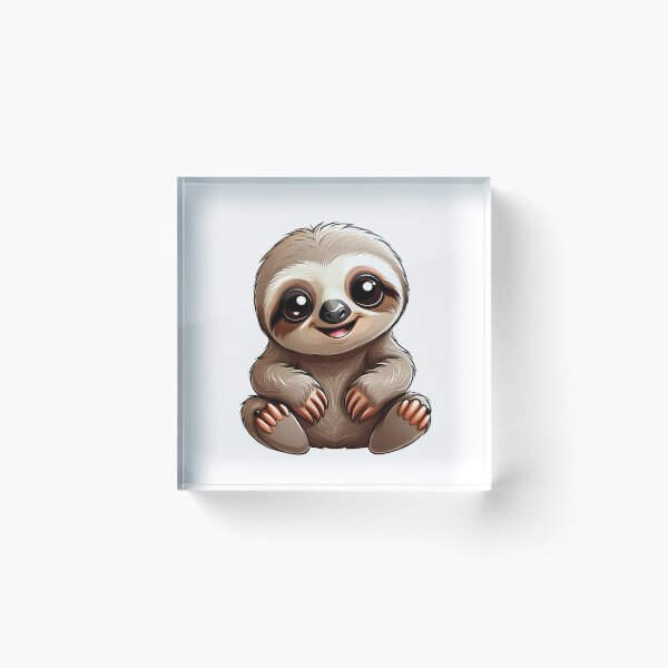 Item preview, Cute baby brown sloth ilustration designed and sold by Inspyralia.
