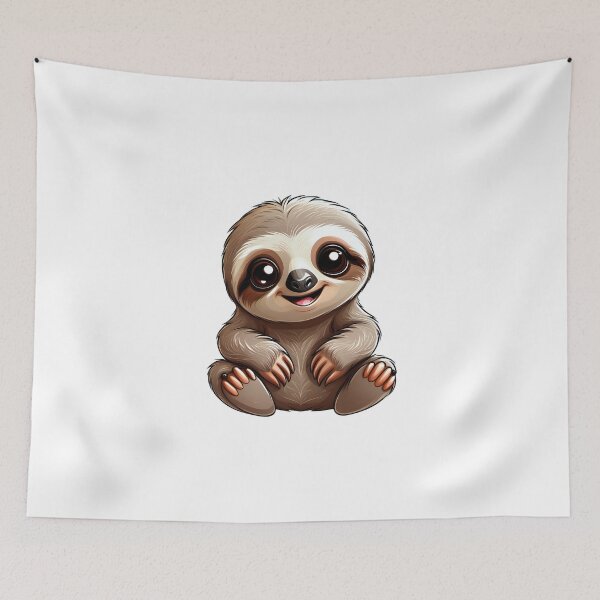 Item preview, Cute baby brown sloth ilustration designed and sold by Inspyralia.