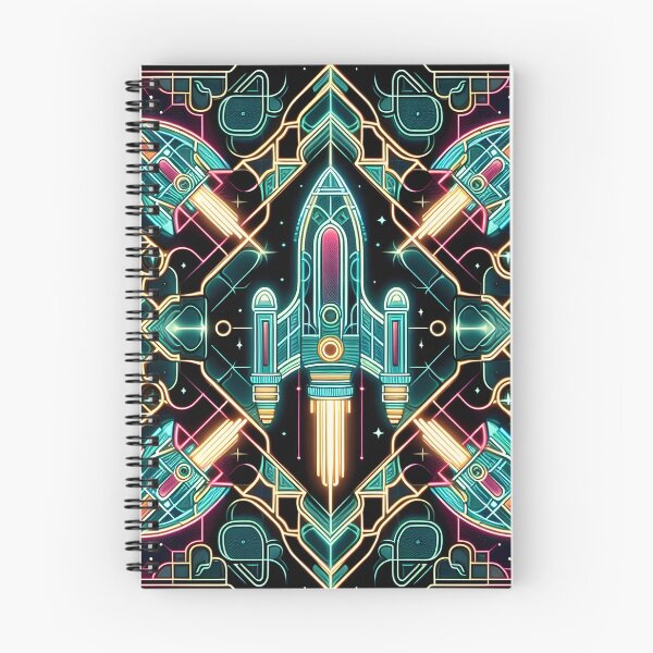Item preview, Retrofuture spaceship pattern design  designed and sold by Inkstorm-London.