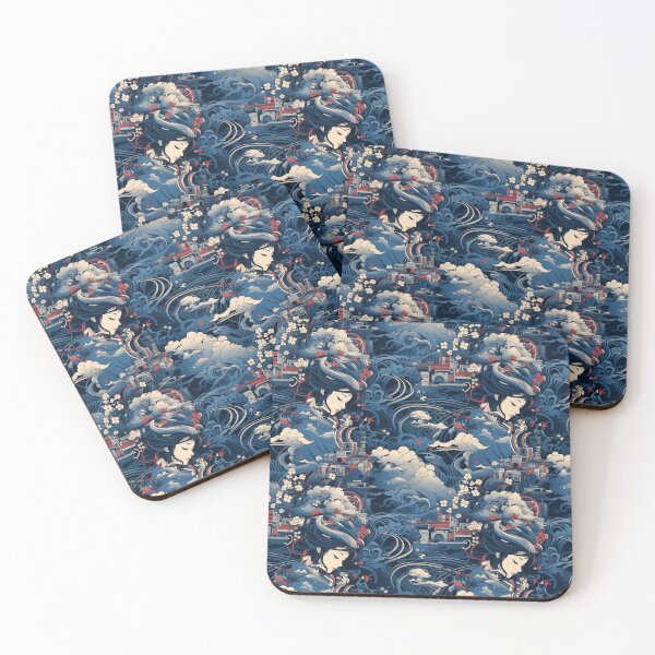 Item preview, Hokusai-inspired motifs designed and sold by MidArtForge.