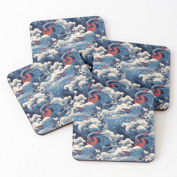 Item preview, Hokusai-inspired motifs designed and sold by MidArtForge.