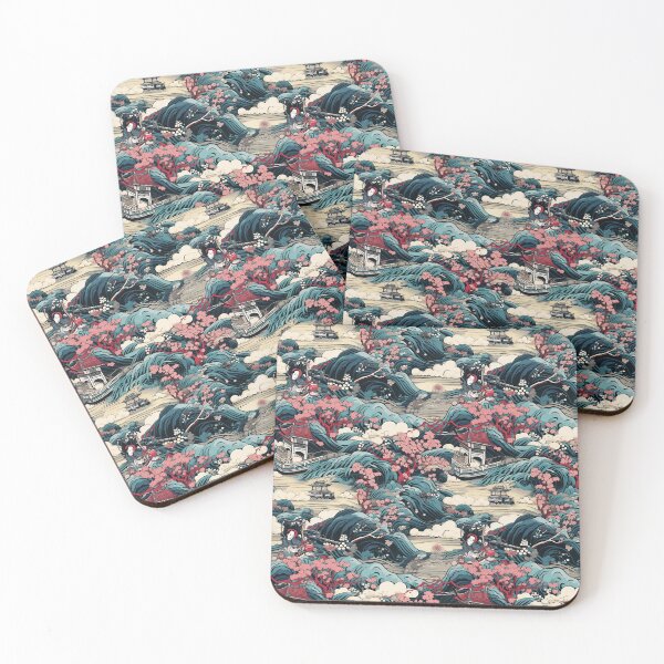 Item preview, Hokusai-inspired motifs designed and sold by MidArtForge.