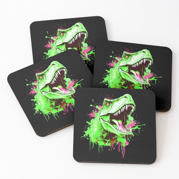 Item preview, Roaring green t-rex dinosaur designed and sold by OdinsBigBeard.