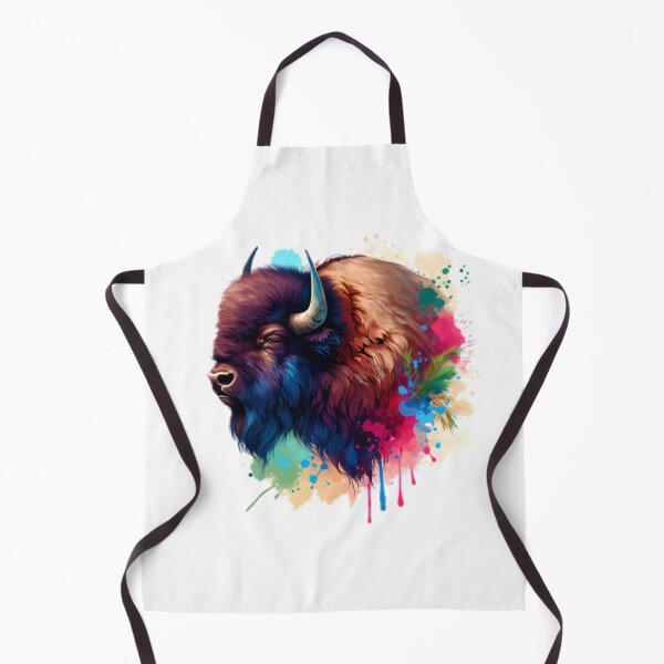 Aperçu de l'œuvre Beau bison avec fond coloré créée et vendue par Marcoshop10.