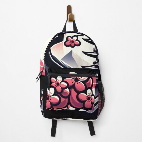 Item preview, Japanese landscape with pagoda, katana, cherry blossoms, modern style designed and sold by Pflugart.