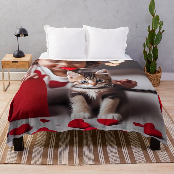 Item preview, Toddler celebrating Valentines day with a Kitten designed and sold by Colin Bentham.