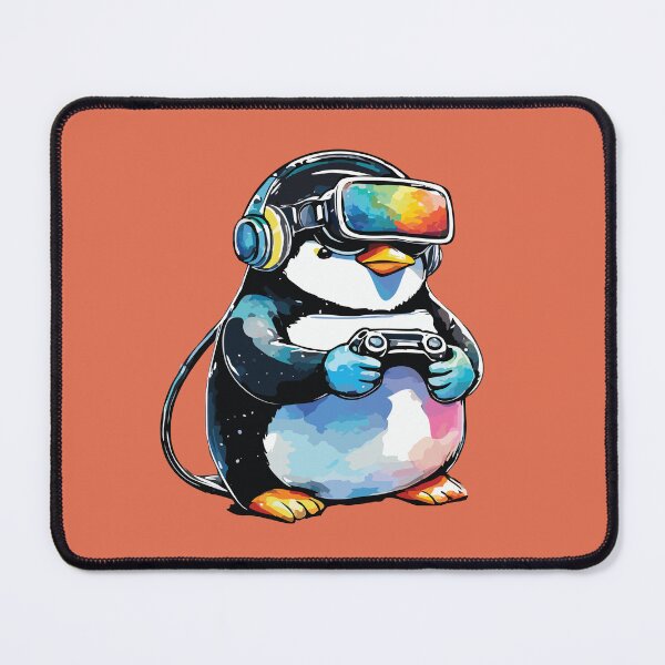 Item preview, Kawaii fat penguin playing Game with virtual reality glasses designed and sold by Firas Aljazzar.