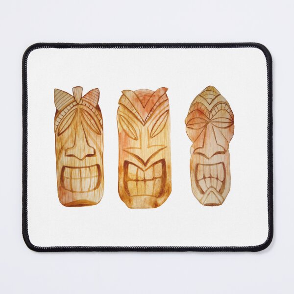 Item preview, wooden tikki art designed and sold by supervibesonly.