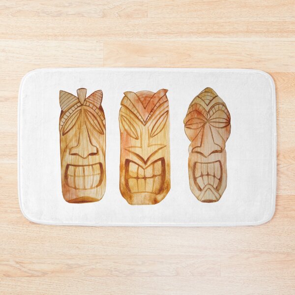 Item preview, wooden tikki art designed and sold by supervibesonly.
