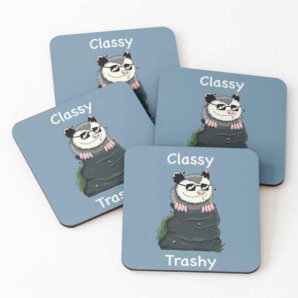 Item preview, Opossum in trash bag with text "Classy Trashy" designed and sold by christmas-lady.