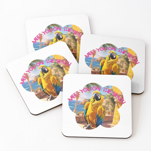 Artikelvorschau, Wir treffen uns am Strand, mediterraner Papageienpapagei entworfen und verkauft von Coolparrotgirl.