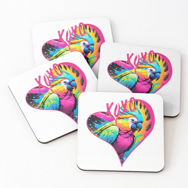 Item preview, Neon parrot in a heart designed and sold by Coolparrotgirl.
