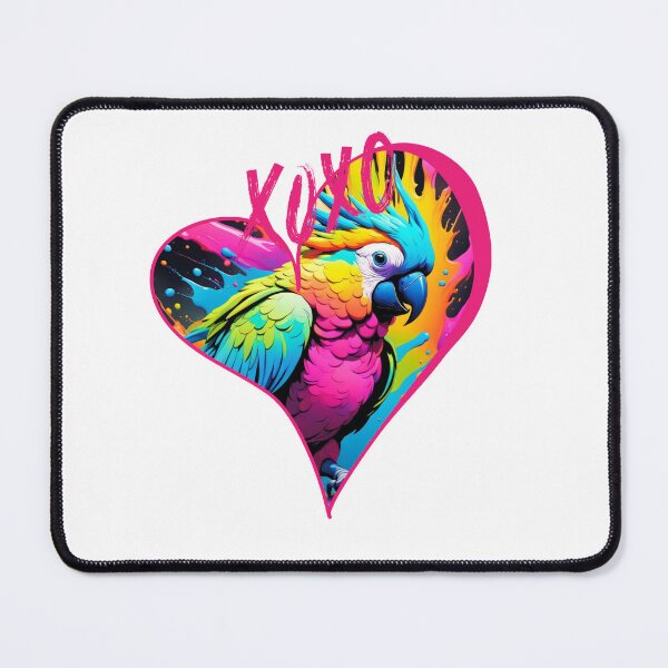 Item preview, Neon parrot in a heart designed and sold by Coolparrotgirl.