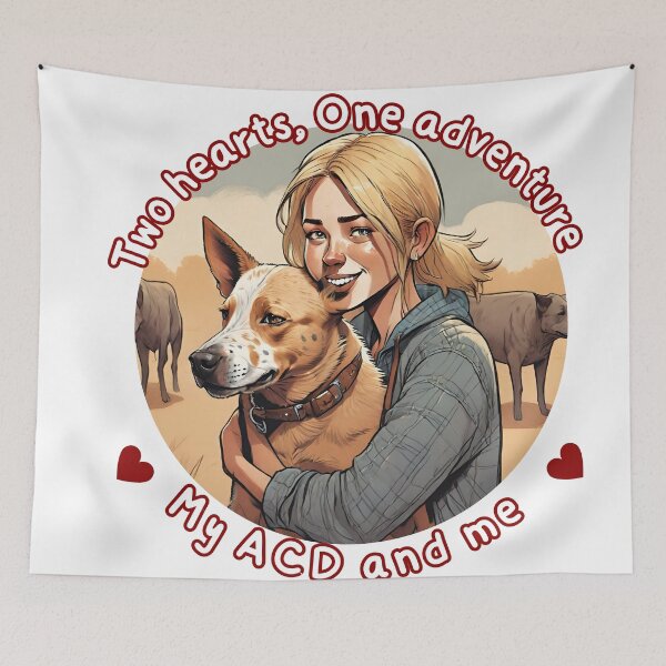 Item preview, Blonde Hair Girl Hugging Australian Cattle Dog  designed and sold by GoodyPaws.
