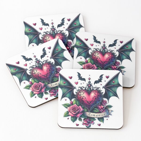 Item preview, Gothic heart with bat wings goth valentines day Sticker designed and sold by Expressions-Sel.