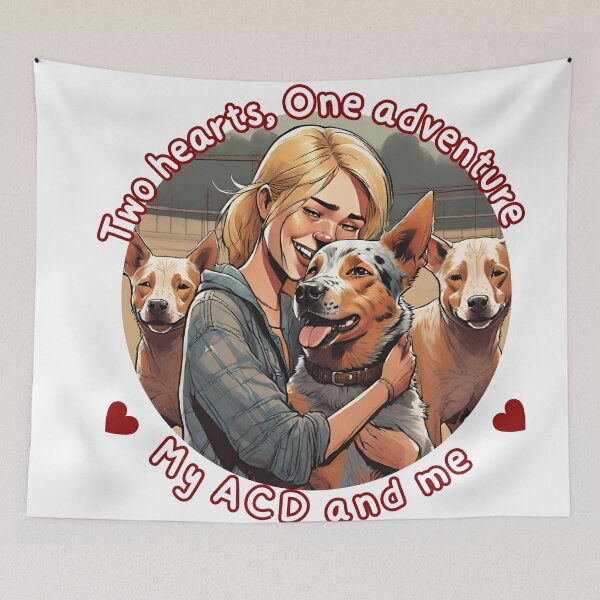 Item preview, Blonde Hair Girl Hugging Australian Cattle Dog  designed and sold by GoodyPaws.
