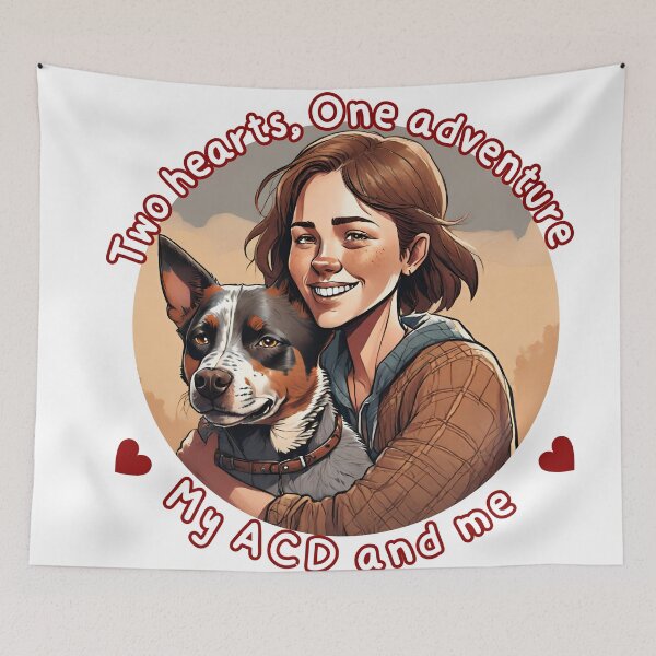 Item preview, Girl Hugging Australian Cattle Dog  designed and sold by GoodyPaws.