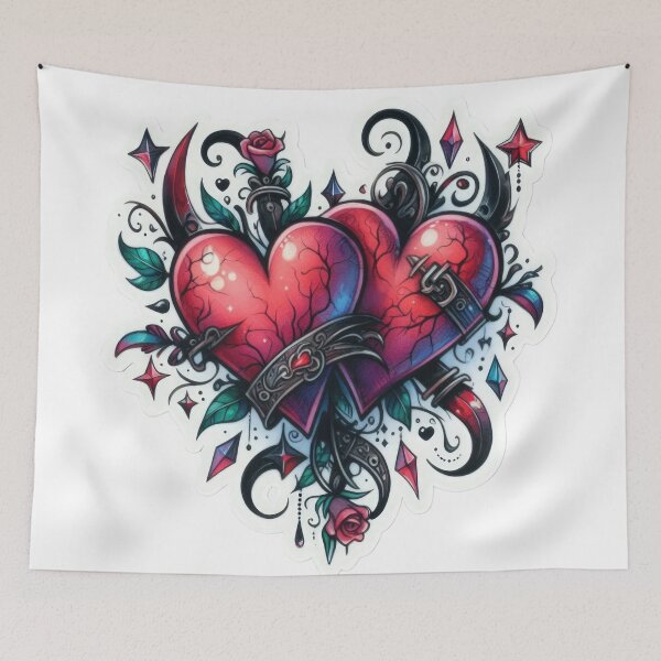 Item preview, Gothic valentines day hearts goth Sticker designed and sold by Expressions-Sel.