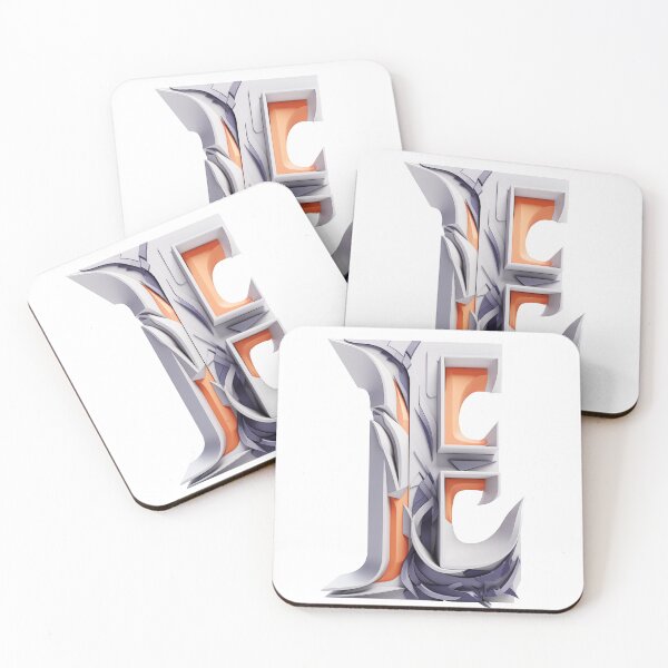 Item preview, 3D calligraphy of the letter E in a futuristic style. designed and sold by astudios007.