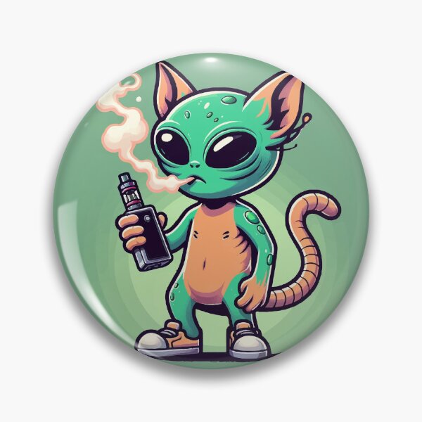 Item preview, alien cat smoking vape  designed and sold by imed28.