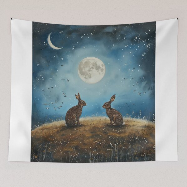 Item preview, Hares on a Hill designed and sold by thewandswant.