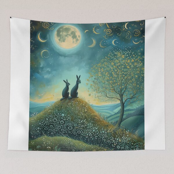 Item preview, Hares on a Hill designed and sold by thewandswant.