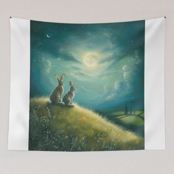 Item preview, Hares on a Hill designed and sold by thewandswant.