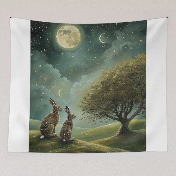 Item preview, Hares on a Hill designed and sold by thewandswant.