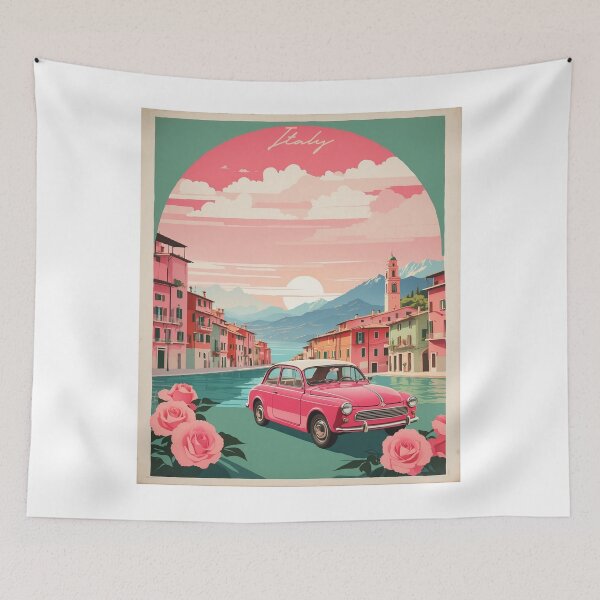 Item preview, Valentines Day Italian Retro Car Tourism Vintage Poster designed and sold by TravelersGems.