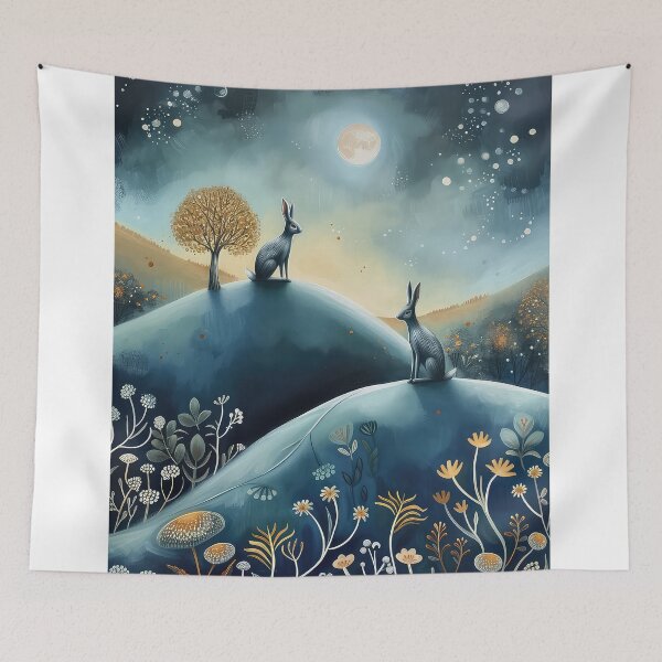Item preview, Hares on a Hill designed and sold by thewandswant.